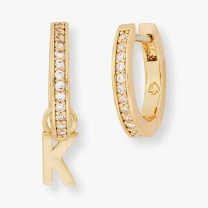 Kate Spade Tiny Twinkles k Huggies Letter K earrings New
